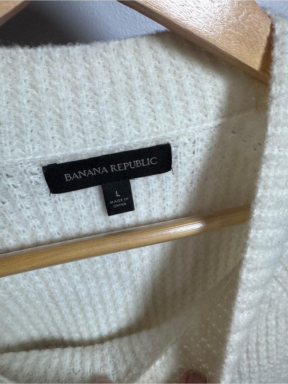 Banana Republic Cream Ribbed Crew Sweater